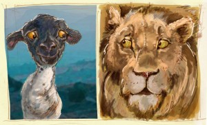 lamb and lion study color